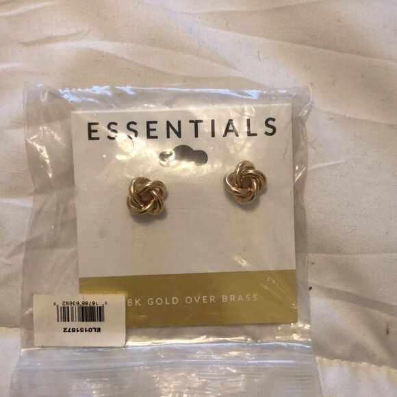 Essentials 14K Gold over Brass Knot Earrings - Picture 1 of 3